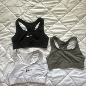Nike Women's Sports Bra Trio - Black, White, Gray